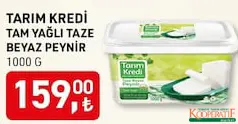 TARIM KREDİ TAM YAĞLI TAZE BEYAZ PEYNİR 1000 G TARIM KREDİ TAM YAĞLI TAZE BEYAZ PEYNİR 1000 G